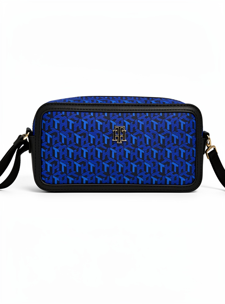 BOLSO TOMMY NEGRO + AZUL SINTETICO