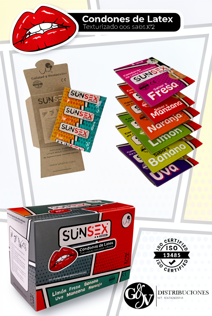 CONDONES TEXTURIZADOS SABORES X72