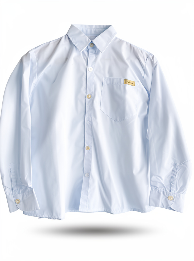 CAMISA NIÑO BLANCA/CELESTE MATRERA
