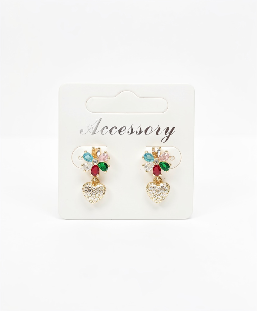 Accessory aretes multicolor corazon