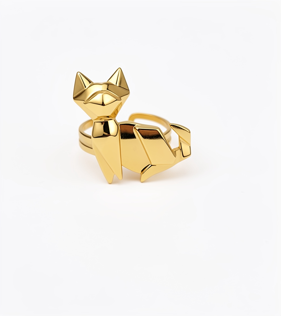 Anillo gato dorado
