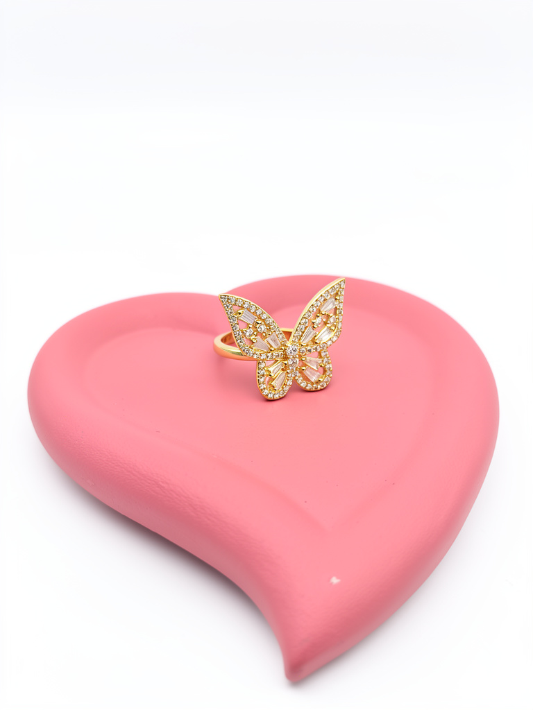 Anillo mariposa dorado