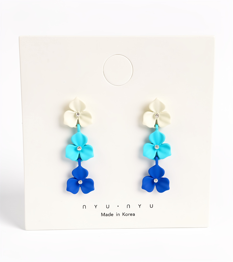 aretes flor azules