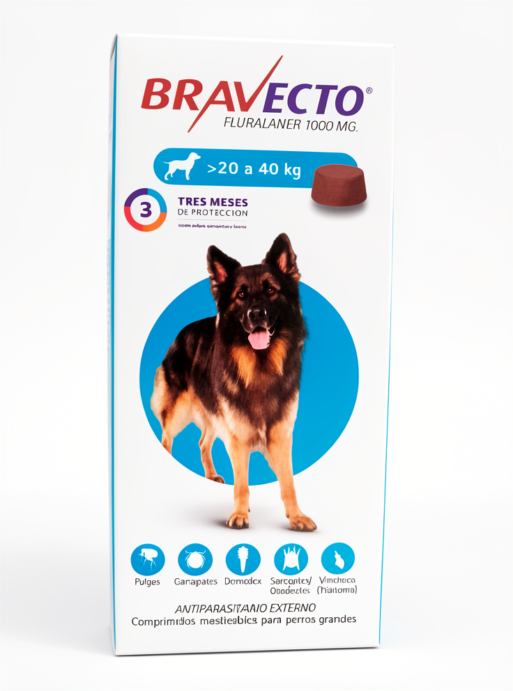 BRAVECTO DE 20 A 40KG- L (X 1 TAB 1000MG) - MSD