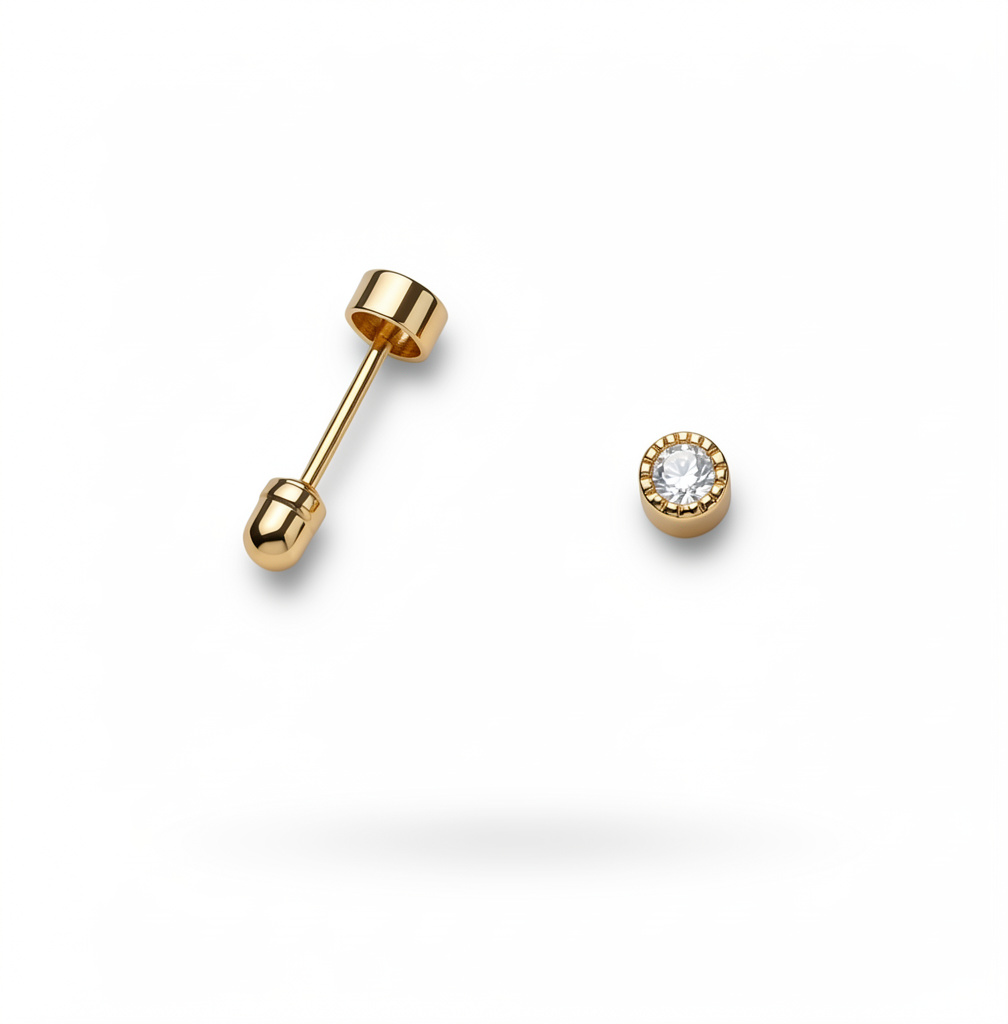 Broquel Bisel Zir/B Oro 10k
