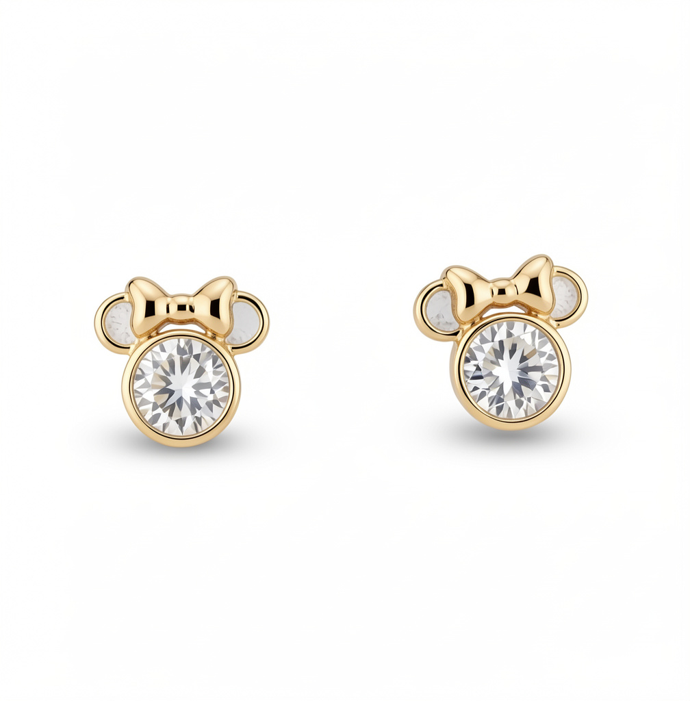 Aretes de "Mimi" Disney* Oro 10k IMP
