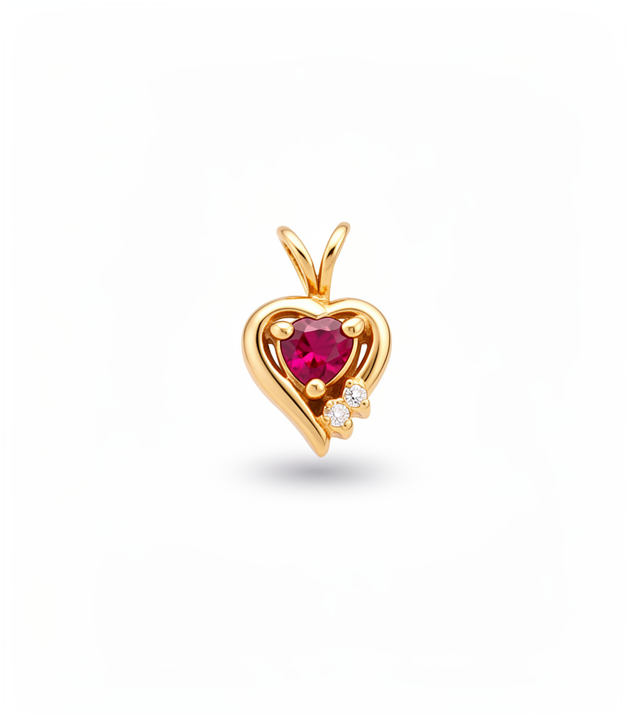 Dije de Corazón Z/Roja 10k Oro NAC