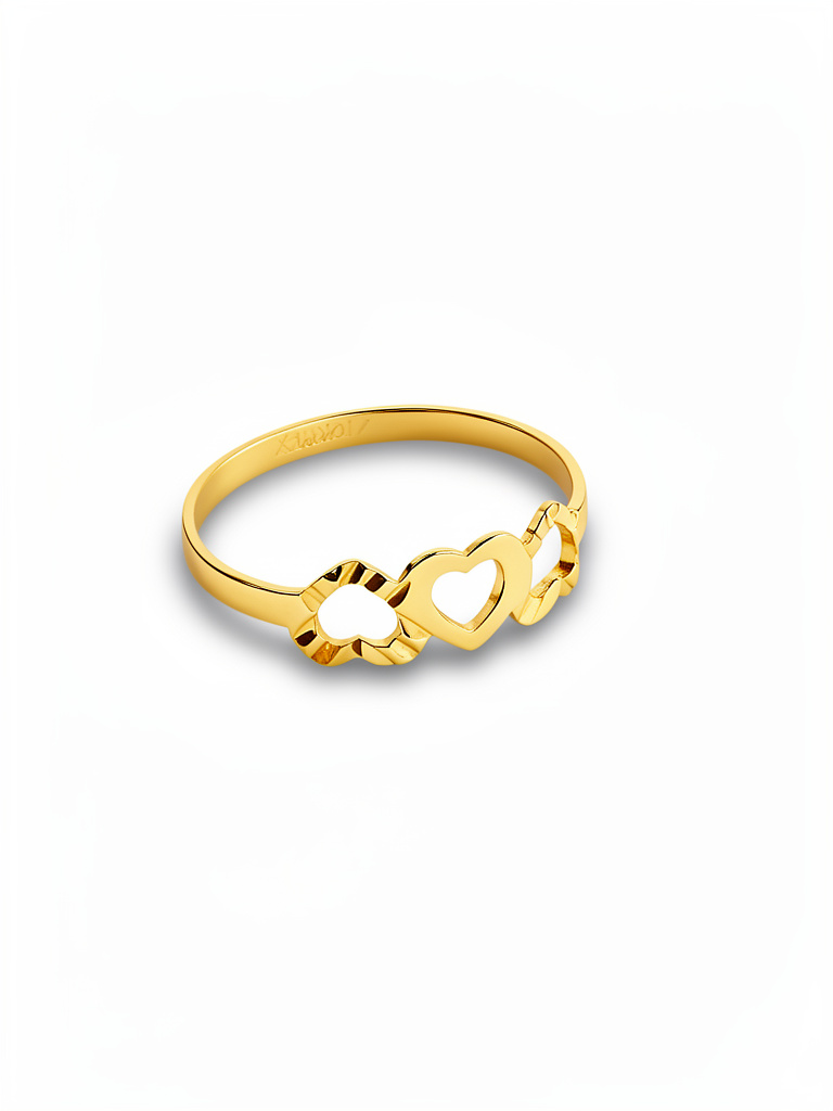 Anillo 3 Corazón Oro 10k IMP #7