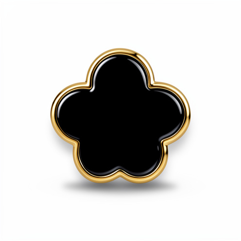 Broquel Trébol Esmalte Negro