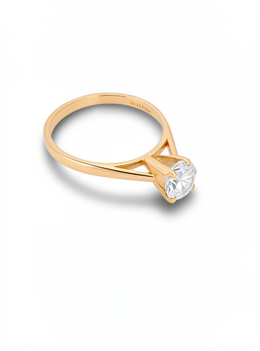 Anillo Solitario Zirconia Oro 10k NAC 1.6g