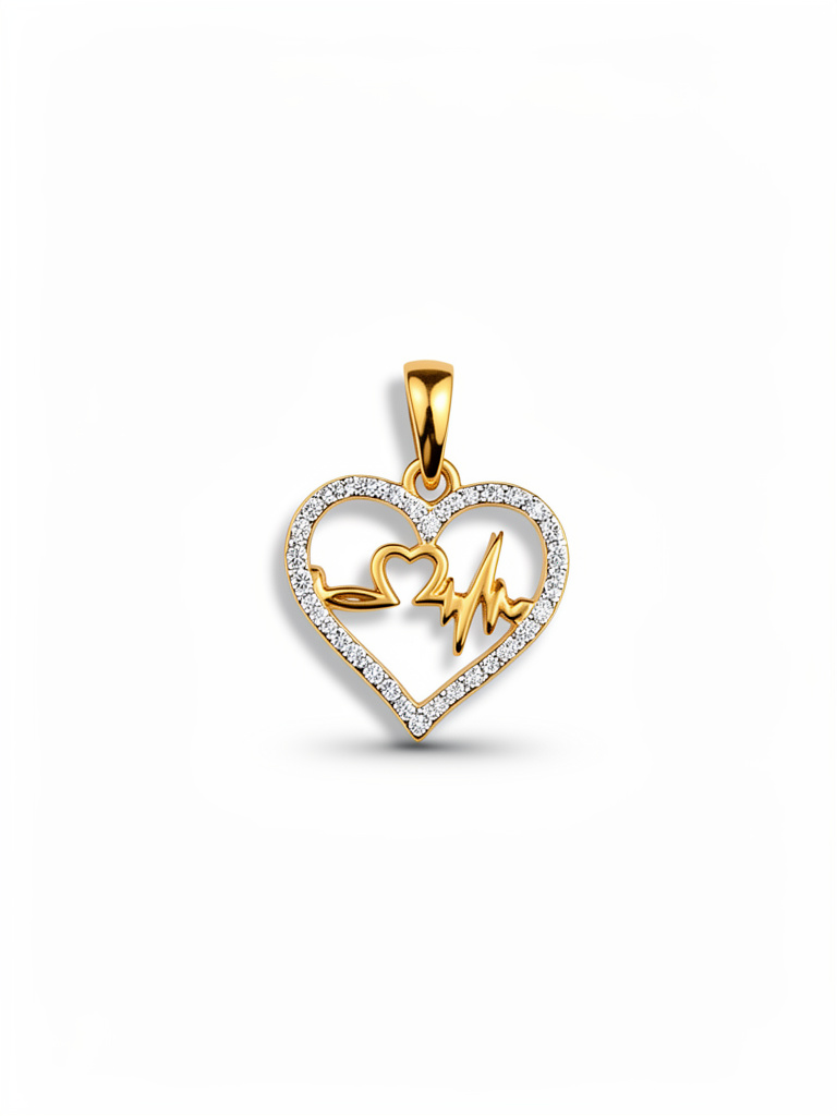 Dije Corazon-S/Vitales Oro 10k IMP P/Circonitas