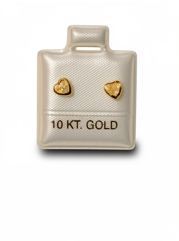 Broquel Esp. Corazon P/Zirconia Blan Oro 10K