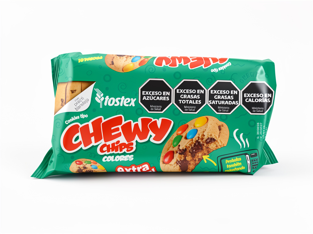 Tostex chewy chips colores x160grx8