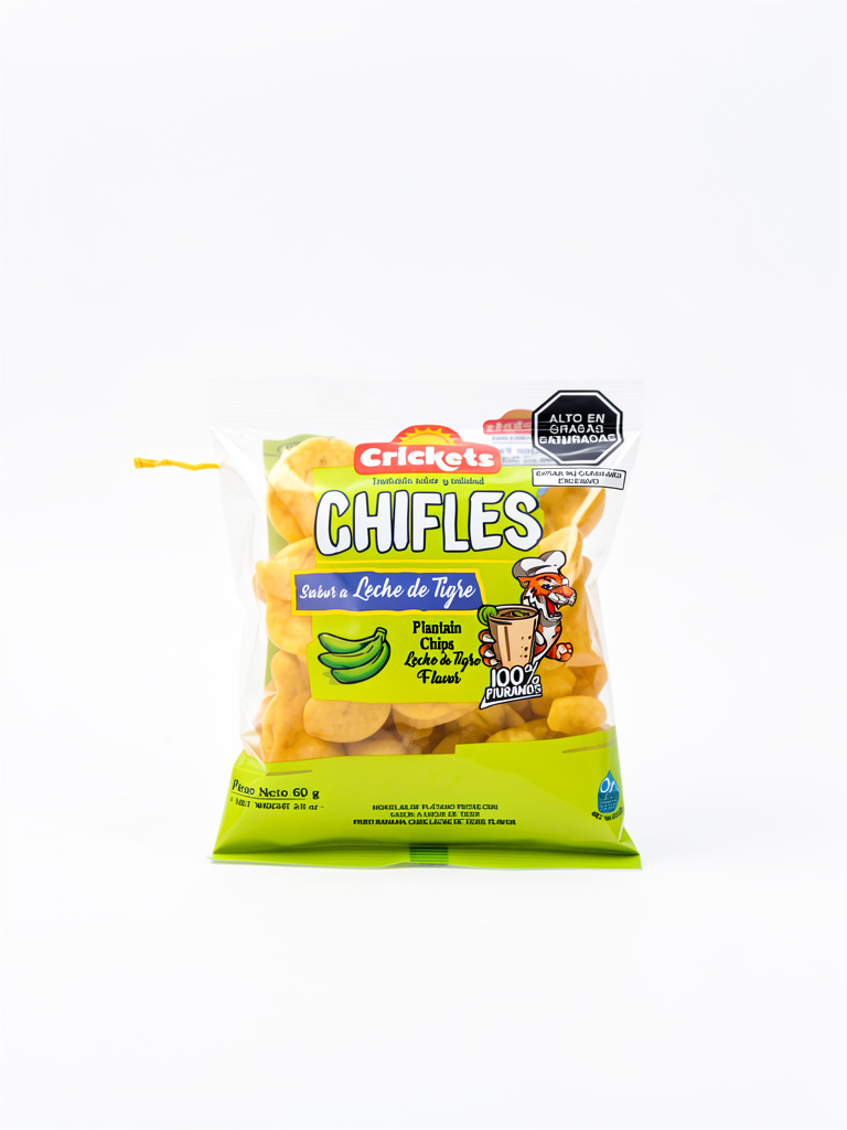 Chifles sabor a leche de tigre crickets 60gr