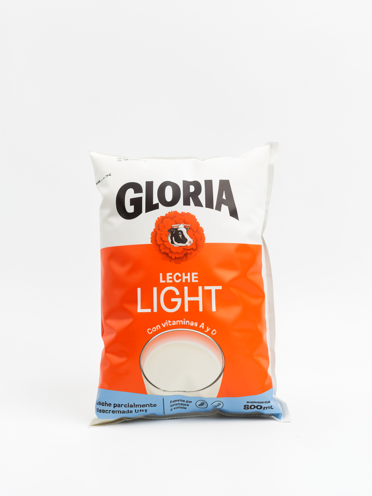 Leche light en bolsa gloria 800g
