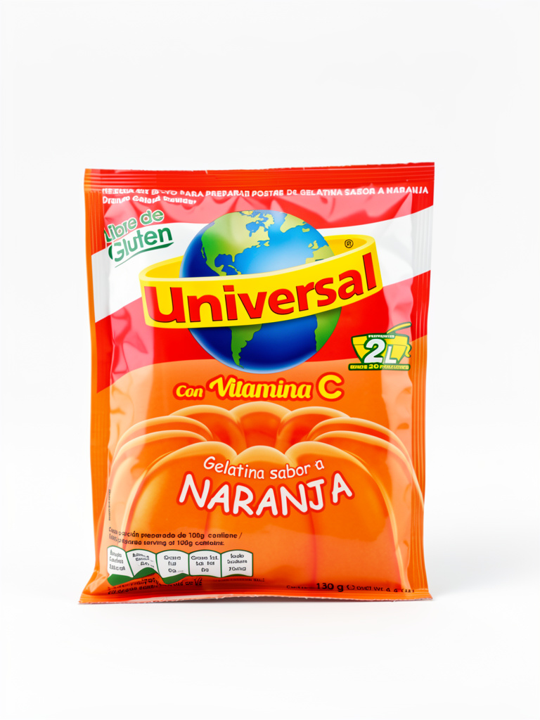 Gelatina sabor Naranja . Universal. 130 g.