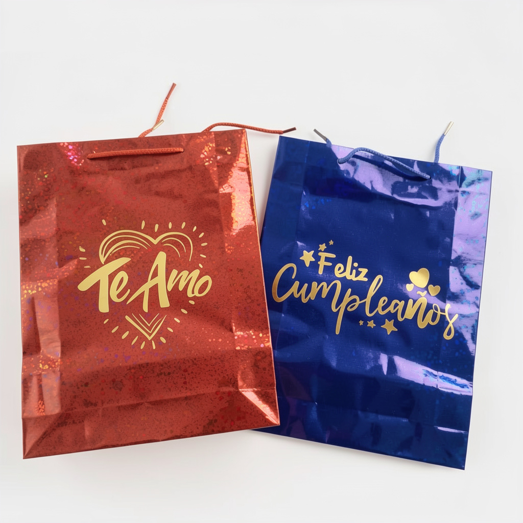 Bolsa holograma pliego estampada 35x25