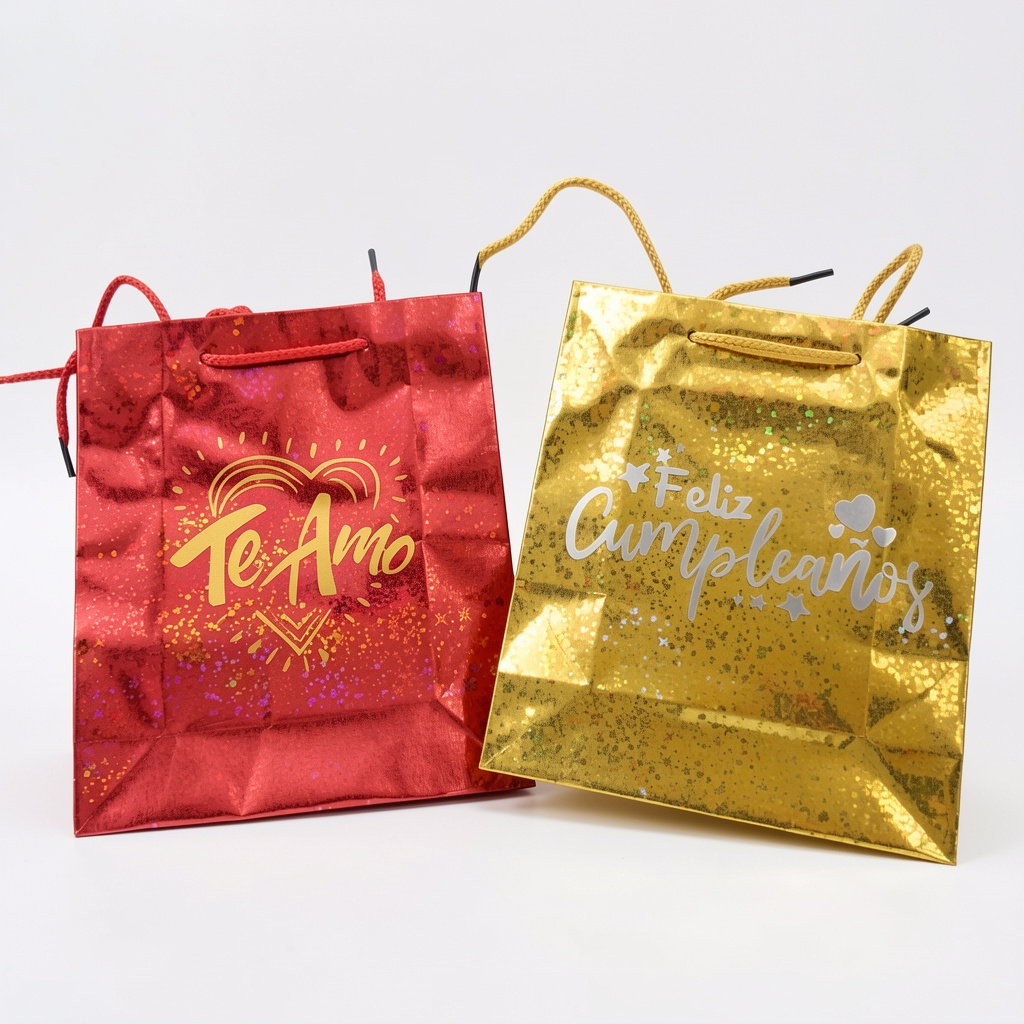 Bolsa holograma mediana estampada 22x18