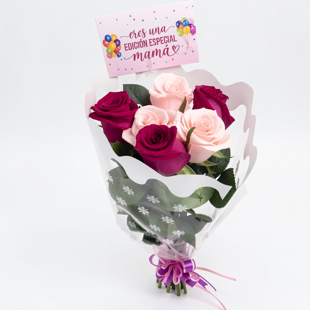 Bouquet rosas x6 combinada