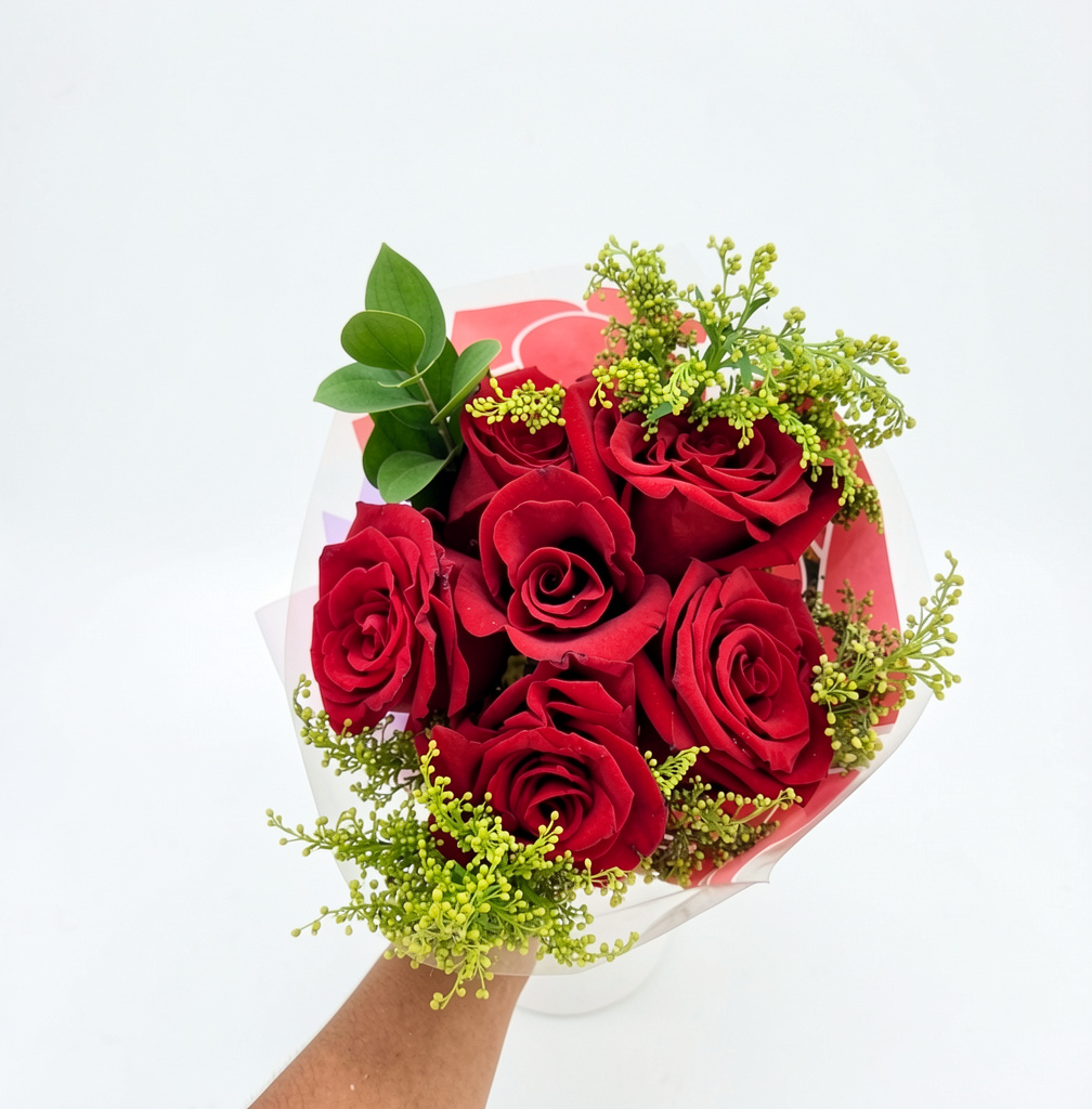 Bouquet rosas x6 roja