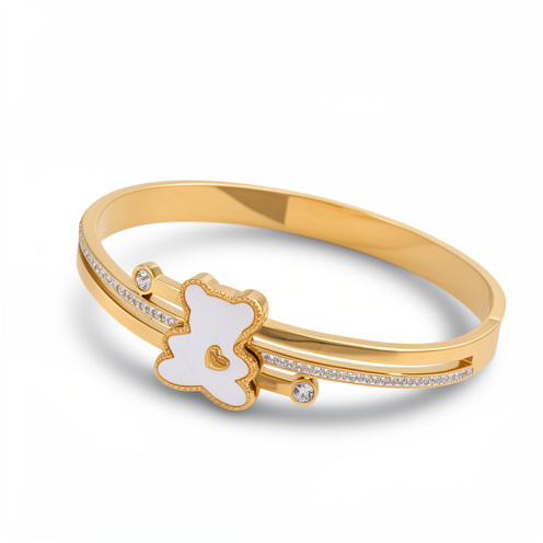 Brazalete Estilo Osito con Diamantes - Dorado - BRA112