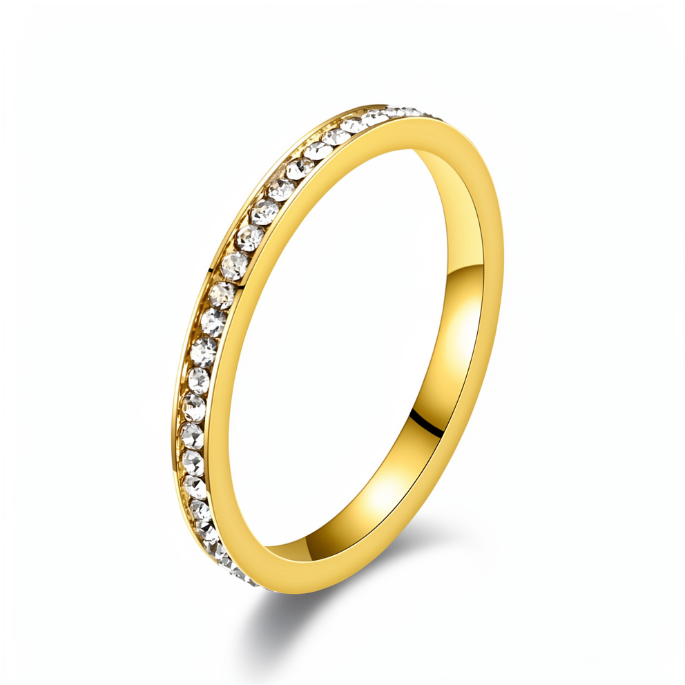 Anillo con Circoneas - Dorado - ANI153