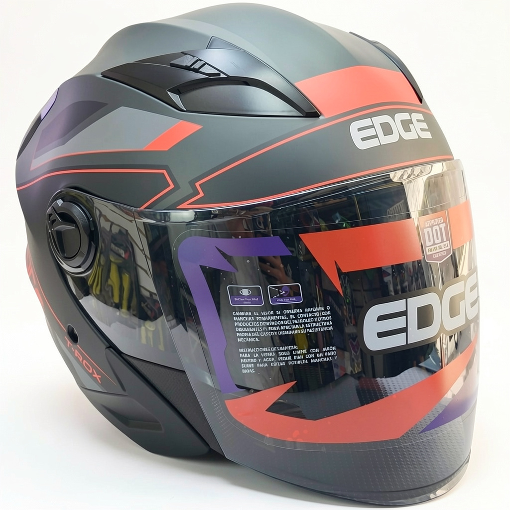 Cascos Edge, Negro con rojo
