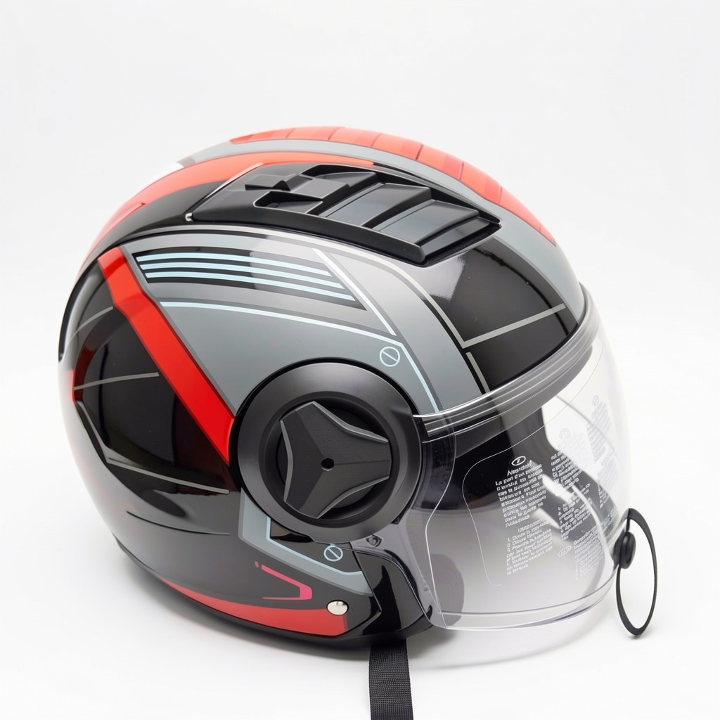 Cascos XY Negro con Gris y Rojo