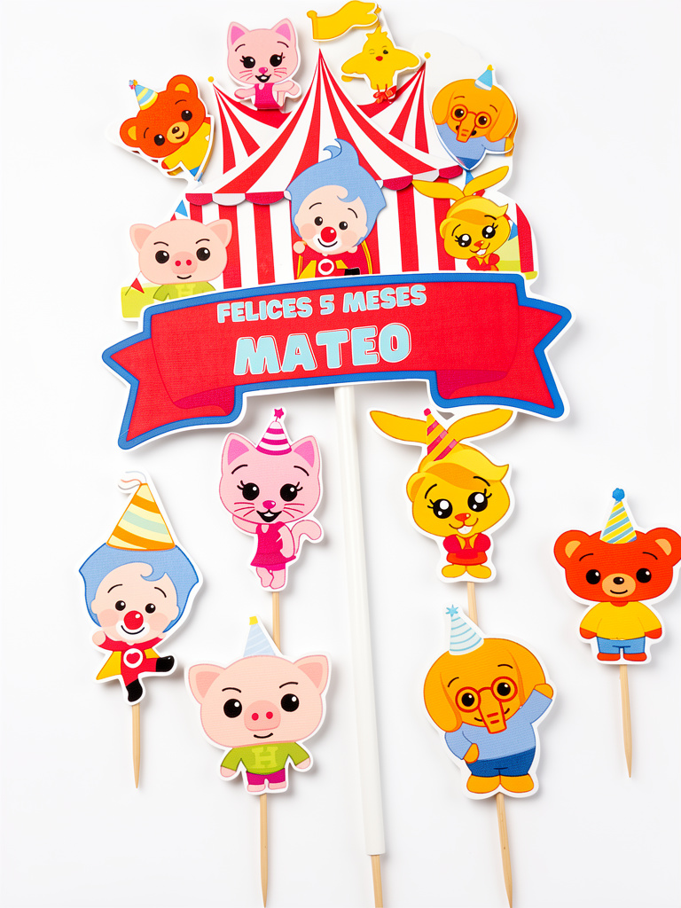 Cake topper fiesta animales