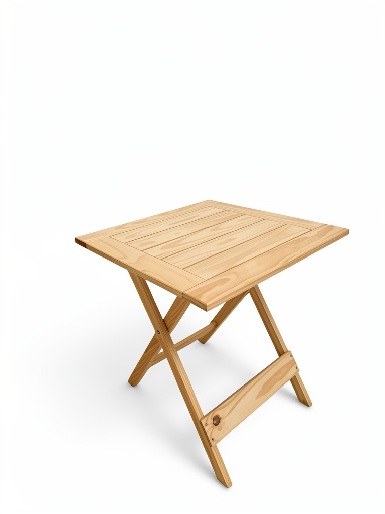 Mesa plegable pino 70x70