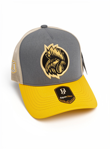 Gorra VJ Gallo curva gris amarillo beis