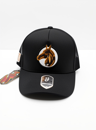 Gorra VJ caballo Ladino negra curva