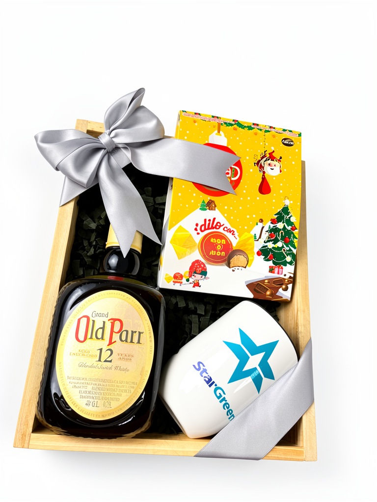 Regalo Corporativo Old Parr + Vaso + Chocolates