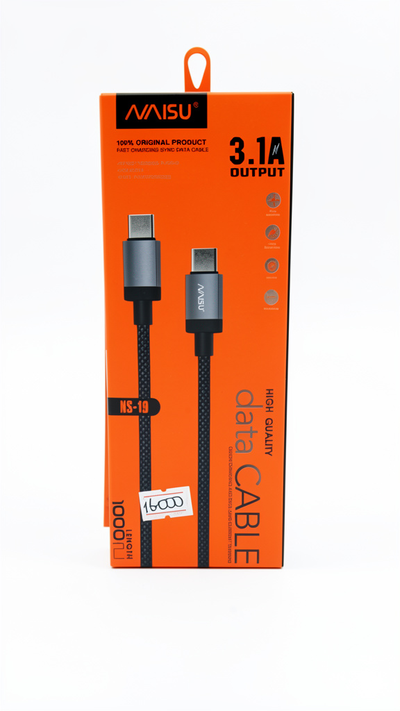 Cable Tipo C - Tipo C - Marca Naisu - Negro