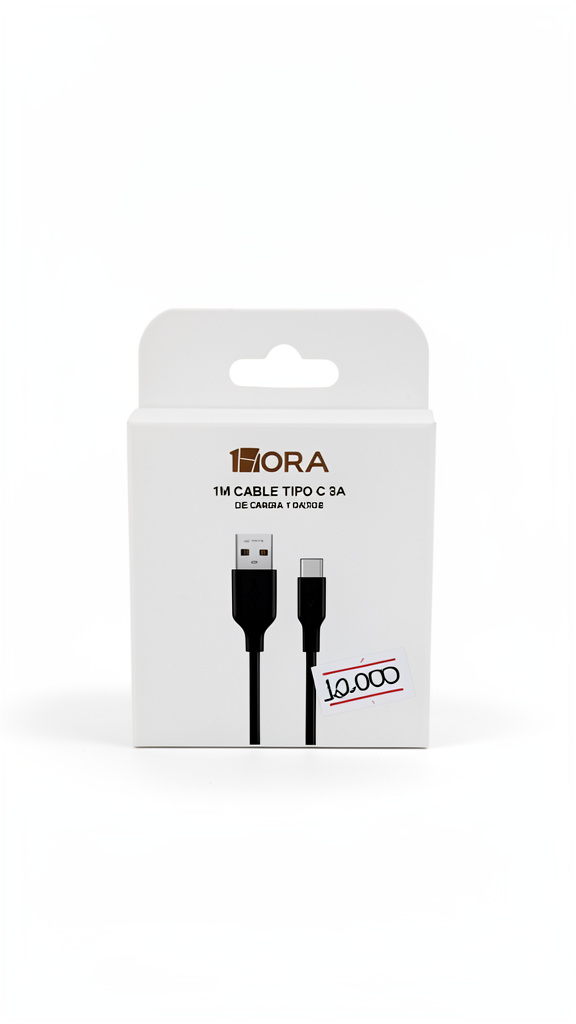 Cable Tipo Usb - Tipo C - Marca 1HORA - Negro
