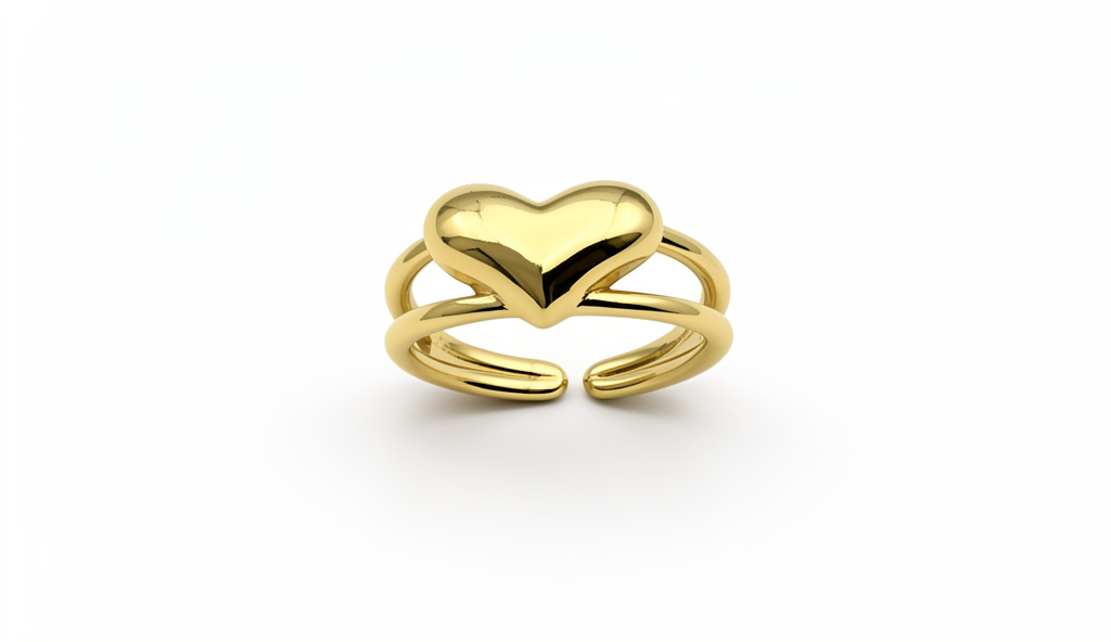 106049 - Anillo corazón rodio