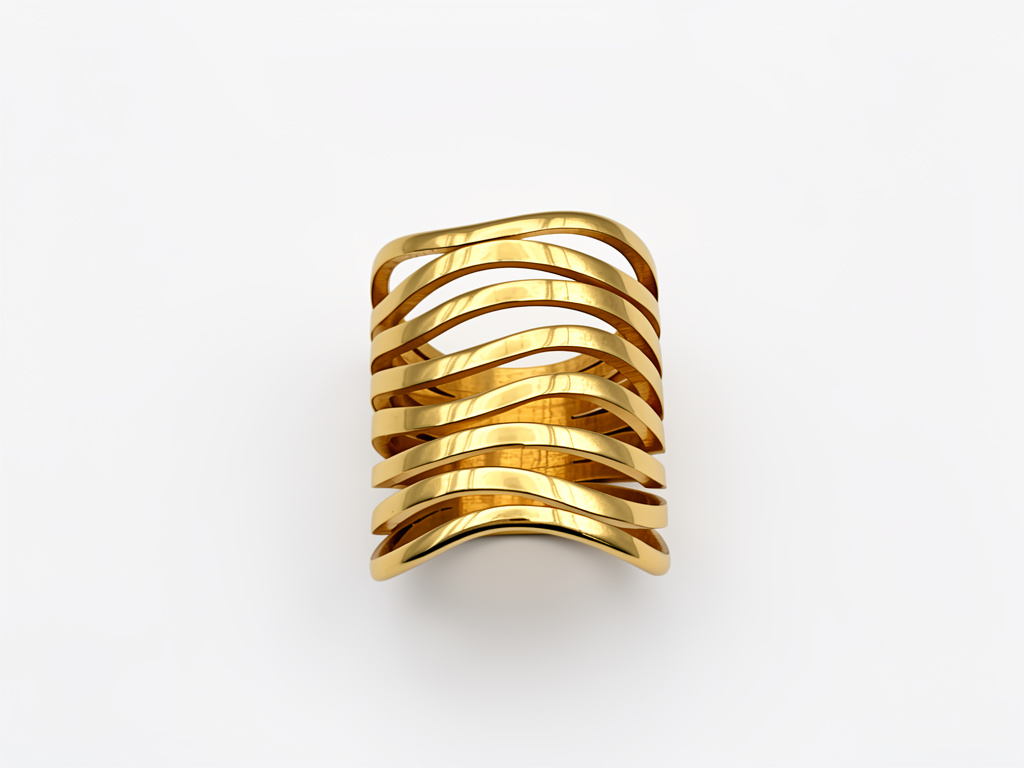 106053 - Anillo ondas maxi acero