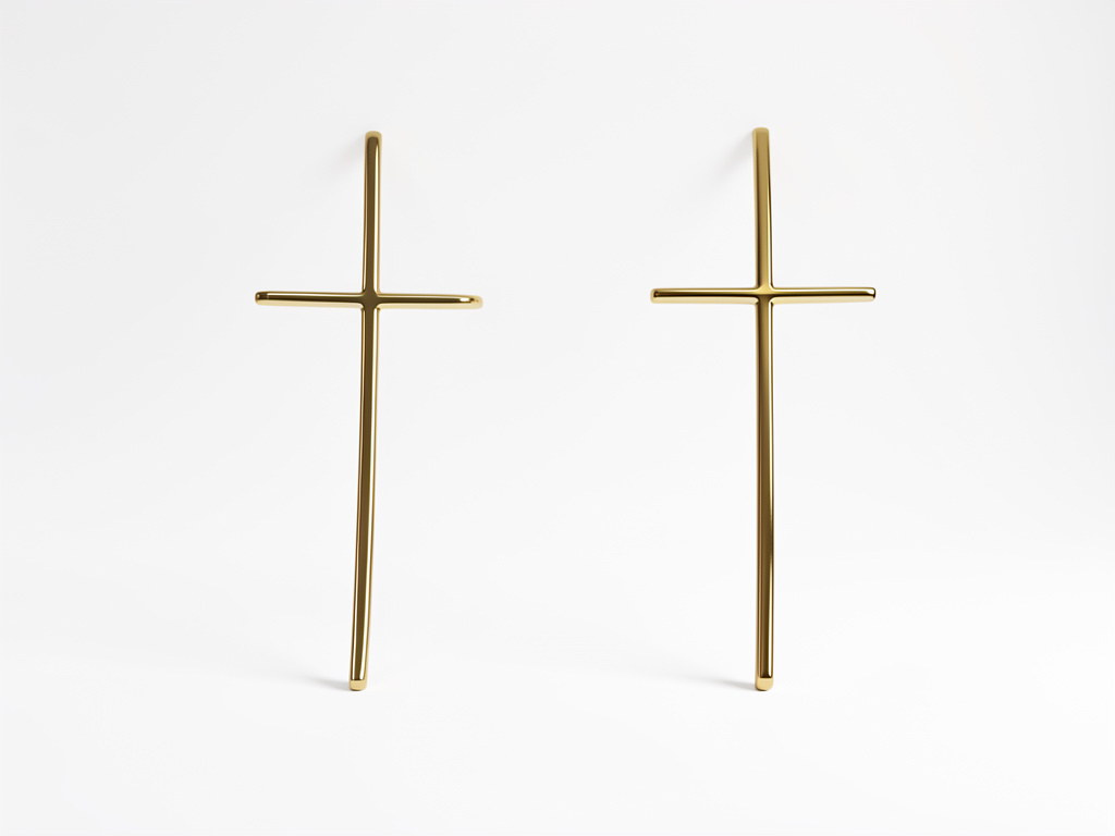 103140 - Aretes cruz maxi, Acero.