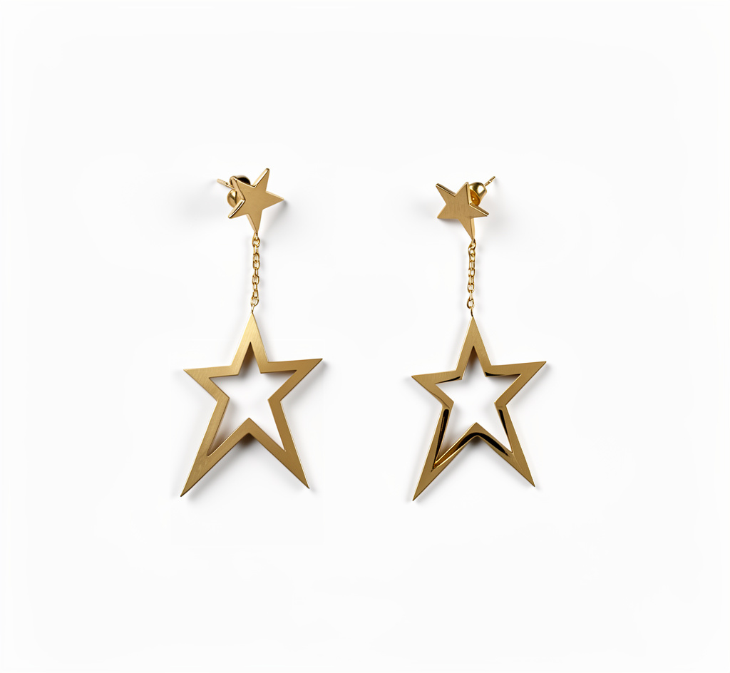 103111 - Aretes estrella, Acero.