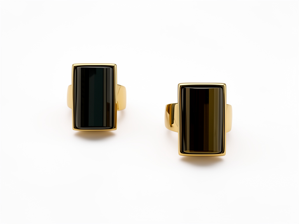 106052 - Anillos acero con maxi cristal (humo, café, rojo)