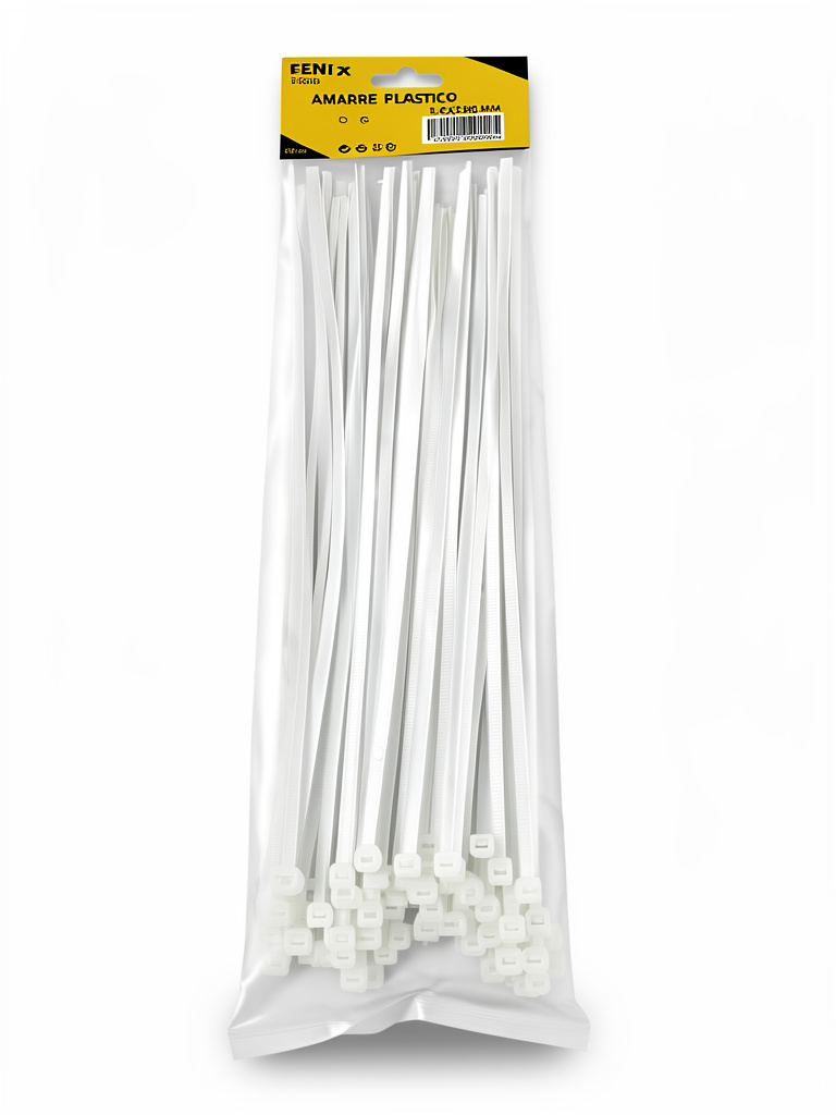 AMARRADERA 30CM BLANCA-NEGRA