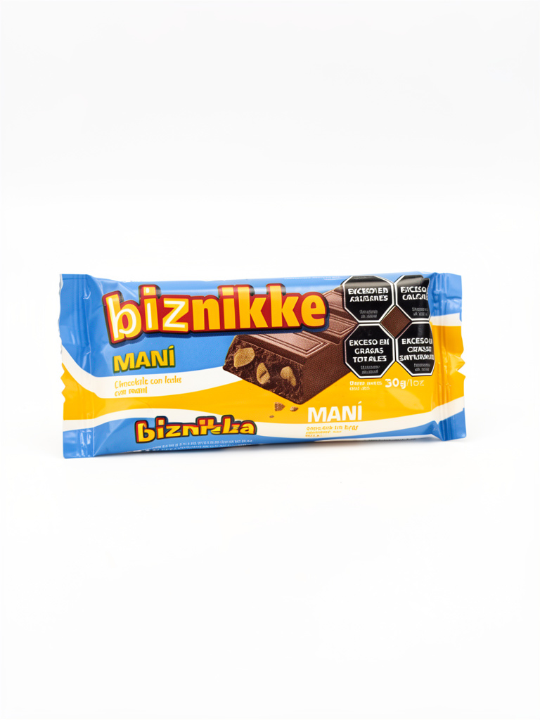 Chocolate biznikke con maní 30gr