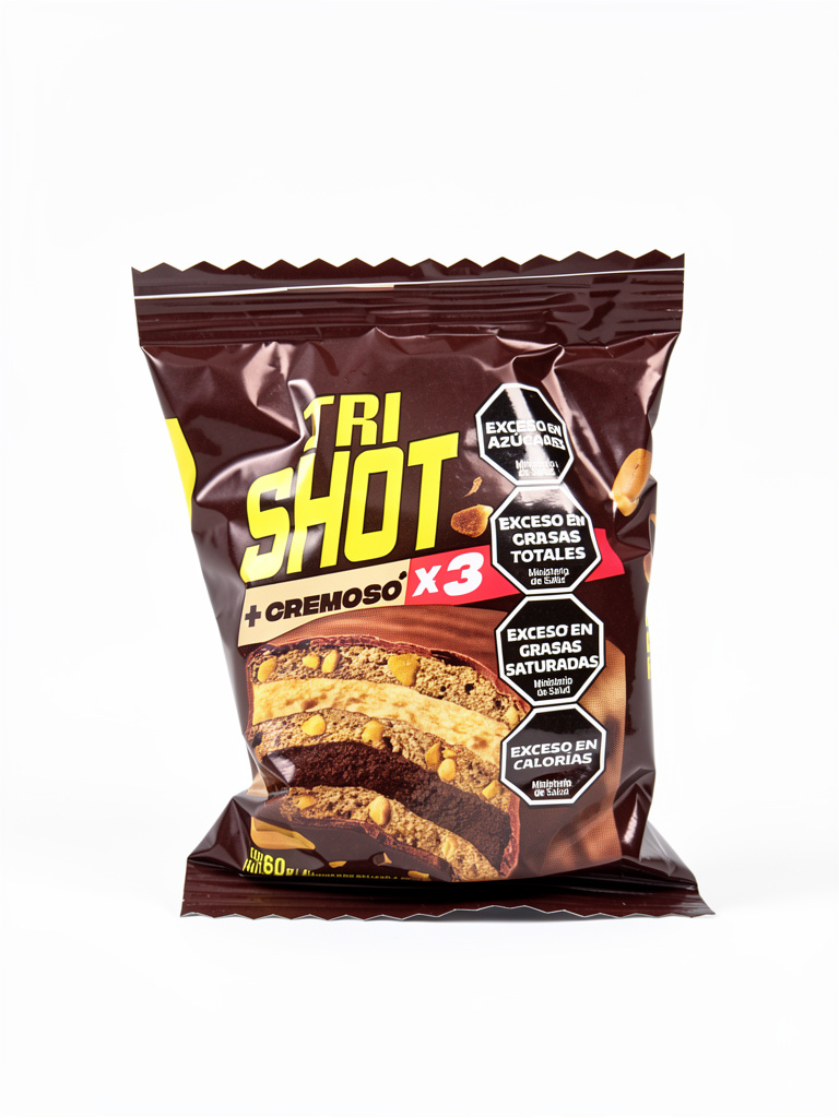 Alfajor tri shot negro 60gr