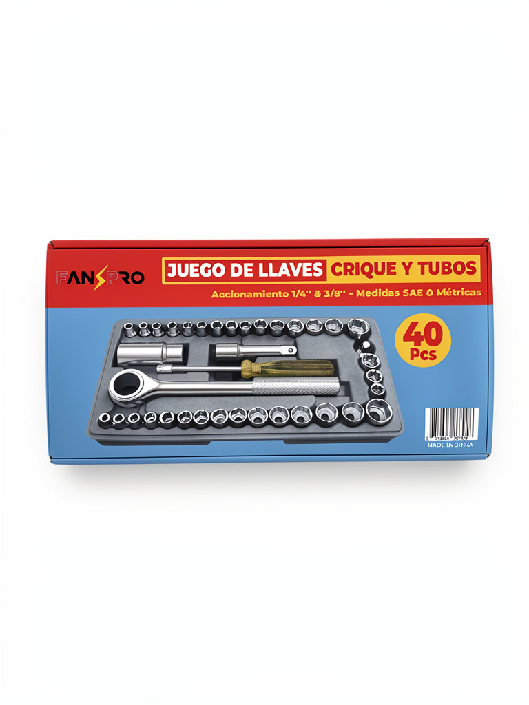 Fanpro juego de llaves crique y tubos 40 piezas