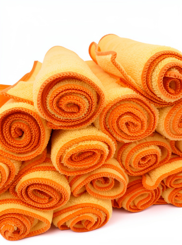 TOALHA MICROFIBRA COSTURA LARANJA  60X40 JS 350GSM