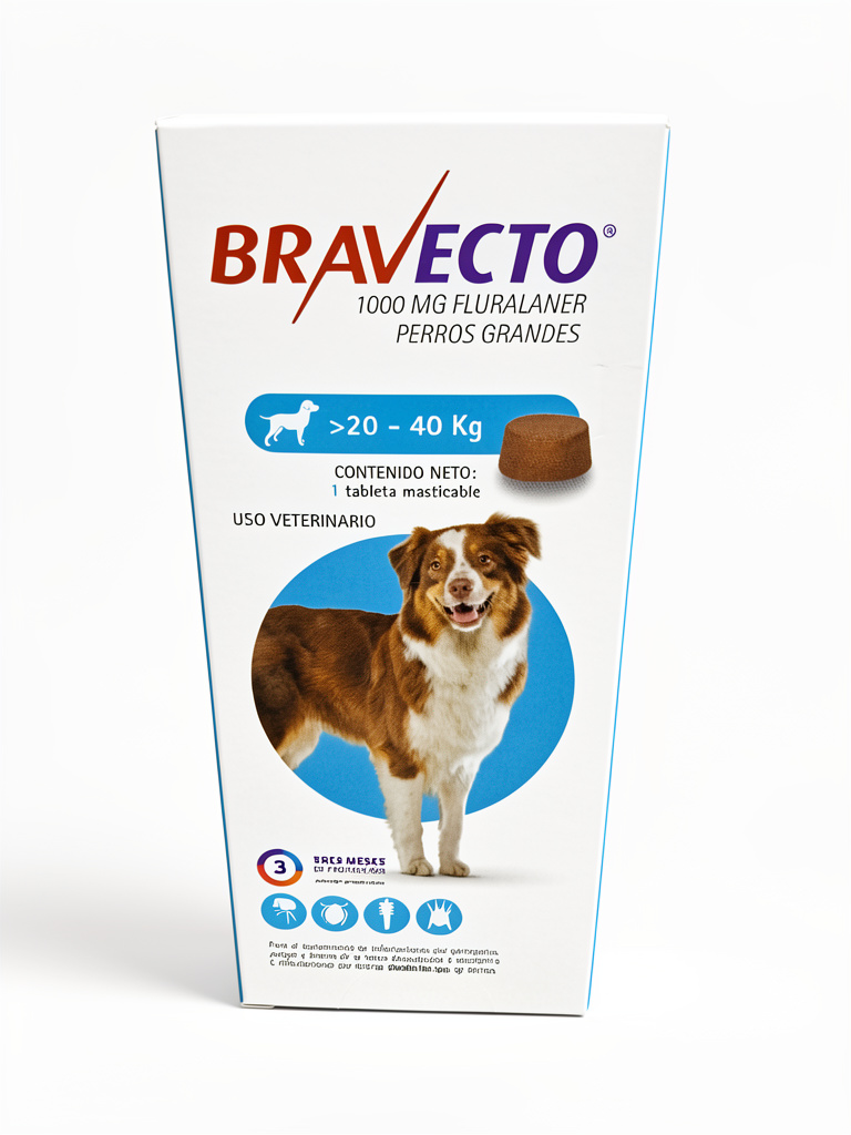 Bravecto 1000 mg x1 tabletas para perros 20-40 kg