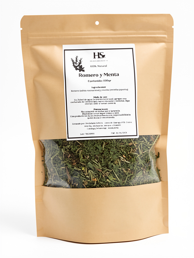 Romero y Menta Orgánico Hojas Deshitratada 100gr. HS.