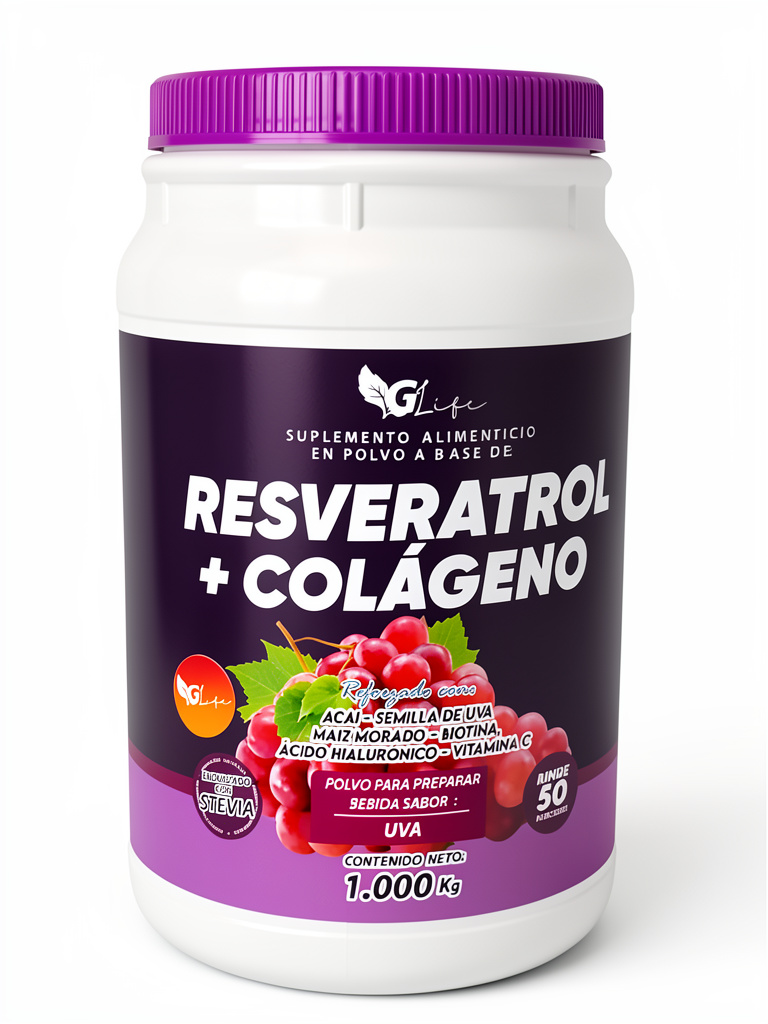 Resveratrol+Colageno Sabor Uva 1000 Kg