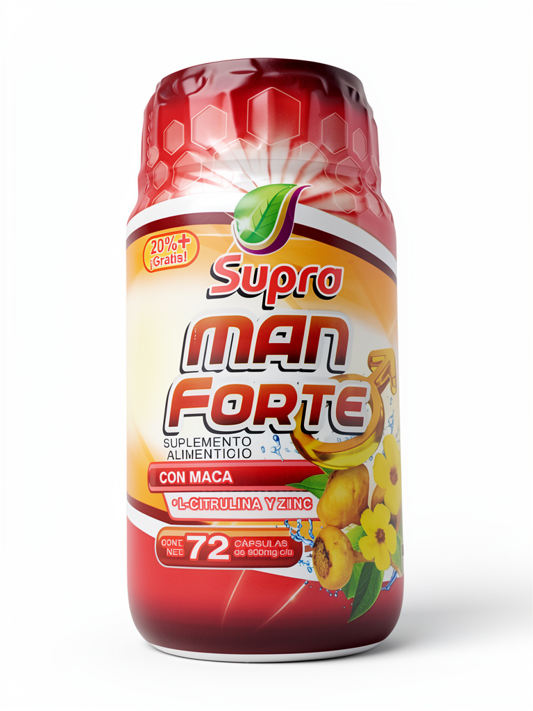 ManForte con Maca, L-Citrulina, Zinc. 72Caps. Supra
