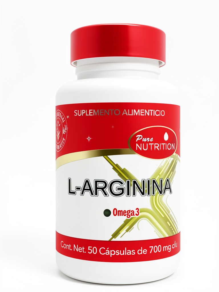 L-Arginina con Omega3, 50Caps 700mg.